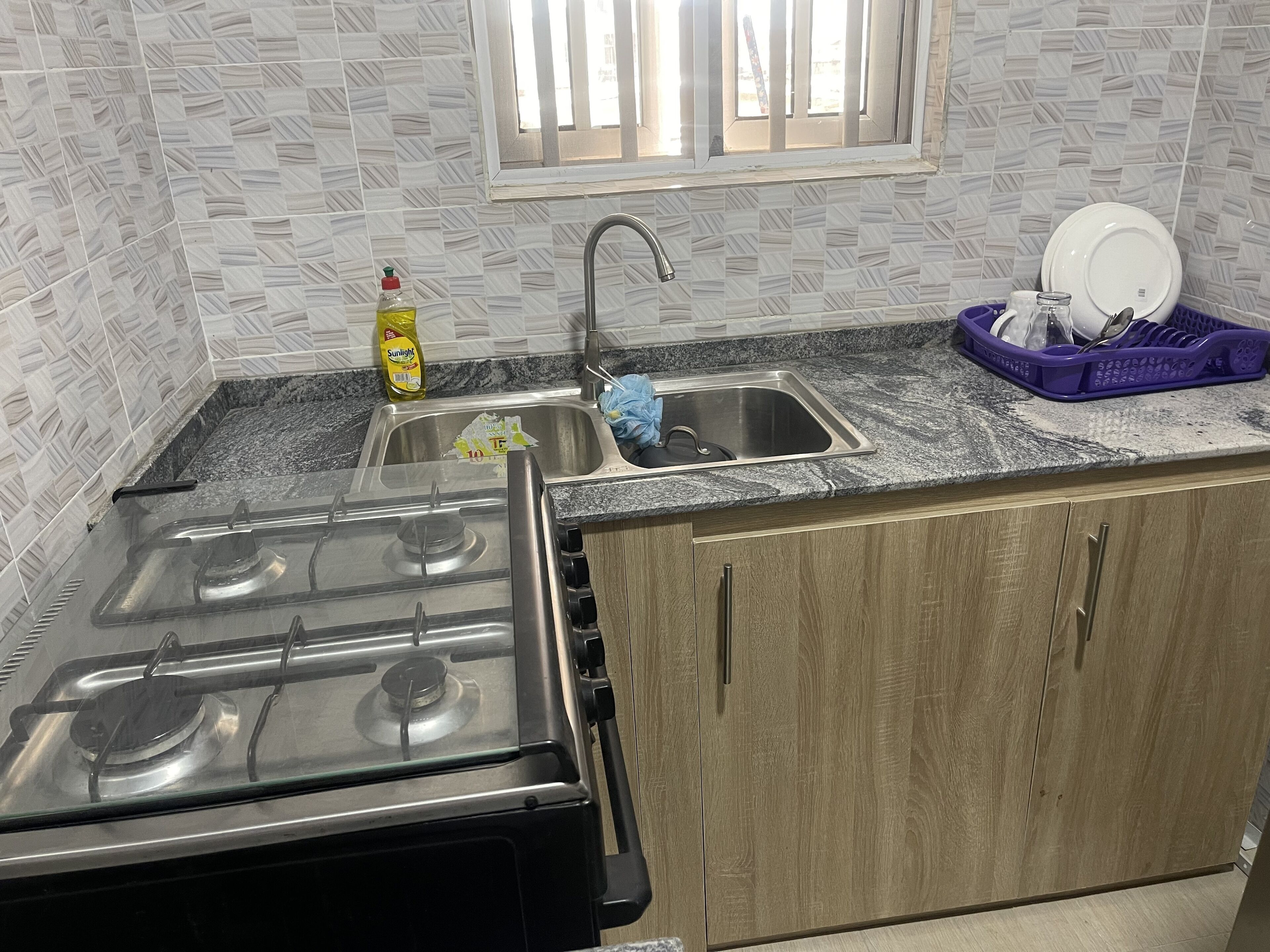 Fridge, microwave, oven, blender