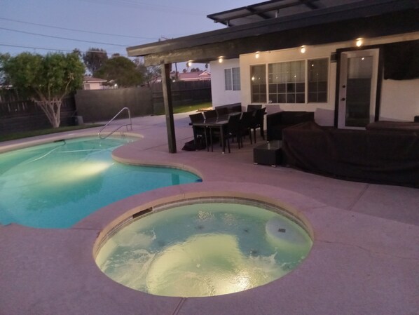 Outdoor pool, a heated pool