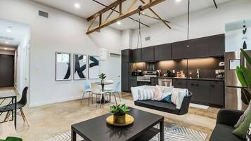 Smart TV, video games, foosball, books