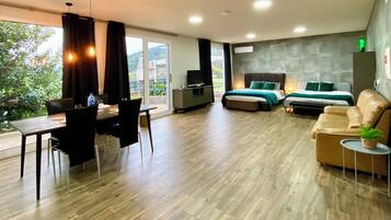 1 bedroom, desk, soundproofing, iron/ironing board