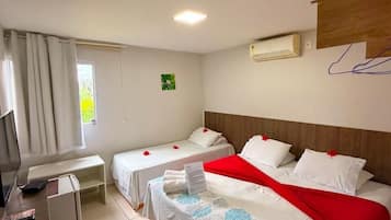 Frigobar, individualmente mobiliados, Wi-Fi de cortesia, roupa de cama