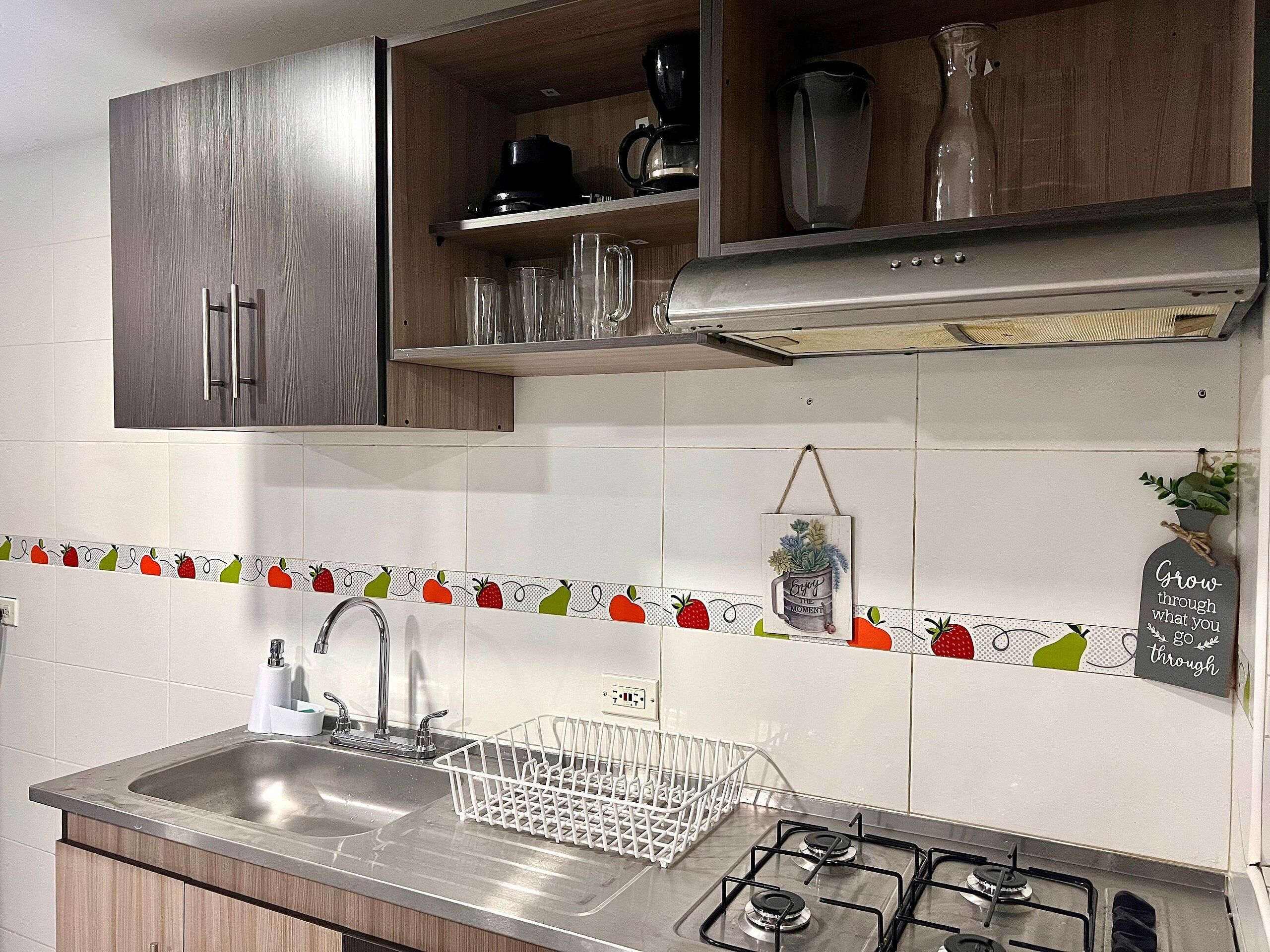 Apartment | Private kitchen | Fridge, blender, griddle, cookware/dishes/utensils