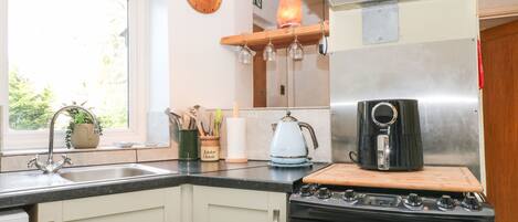 Fridge, dishwasher, electric kettle, toaster