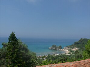 View from property - Large Apartment Kontogialos With sea View - Pelekas Beach, Corfu (Corfu)