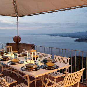 Apartment, 5 Bedrooms, Patio, Ocean View | Outdoor dining - "luxury House In Populonia Above The Sea" (Piombino)