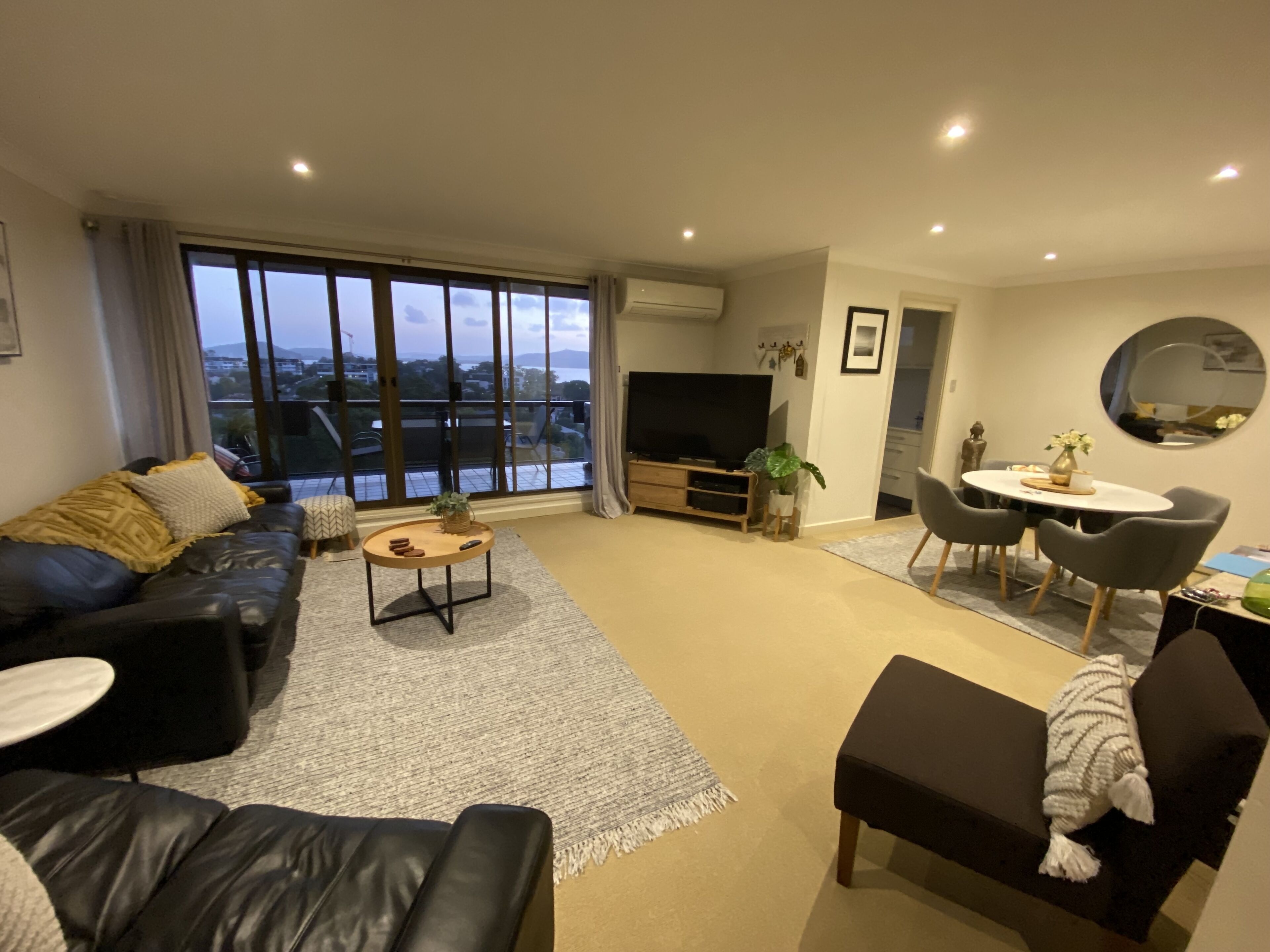 Smart TV, DVD player, books, music library