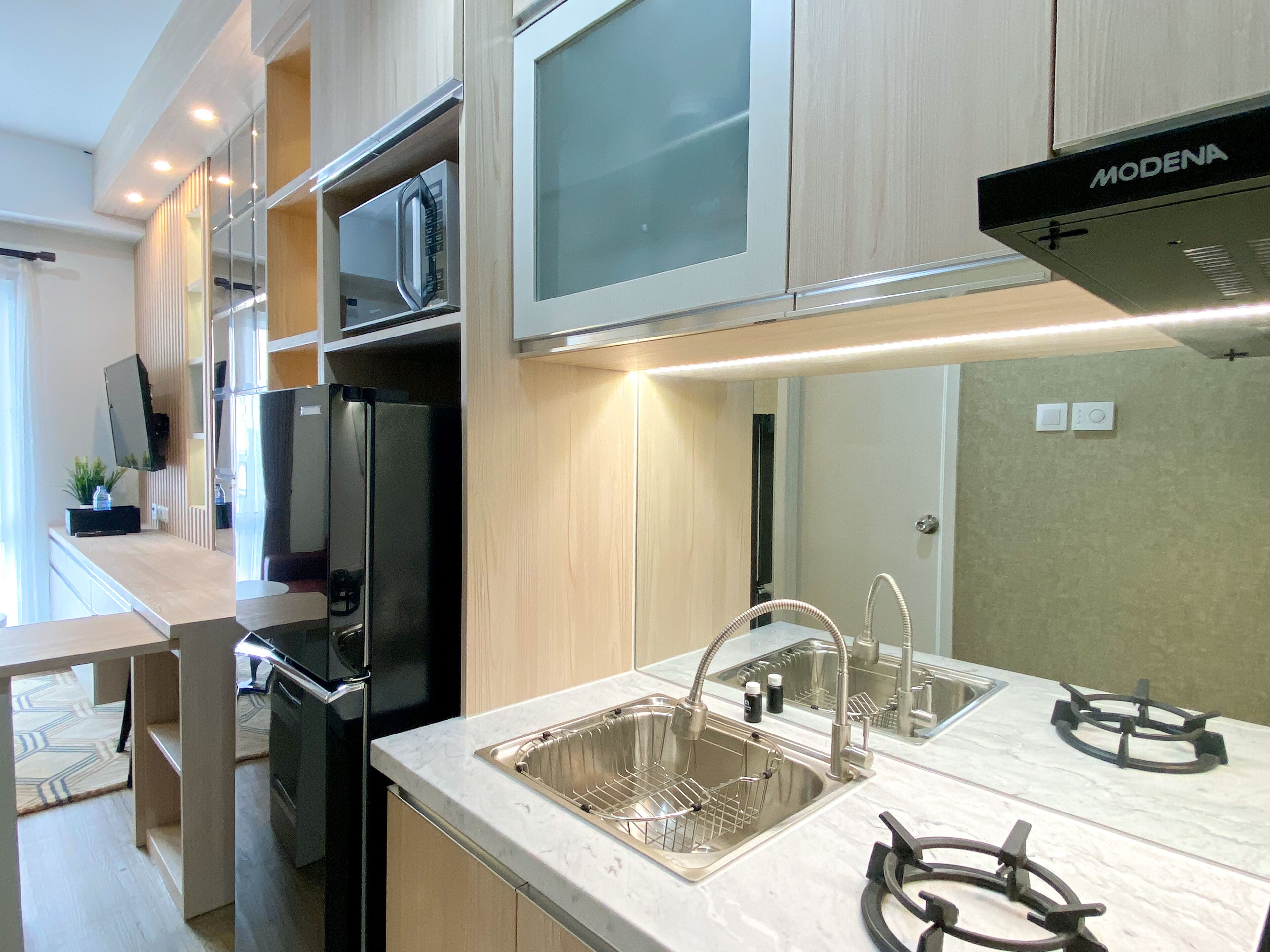 Deluxe-huoneisto, 2 makuuhuonetta | Yksityinen keittiö | Täysikokoinen jääkaappi, liesi