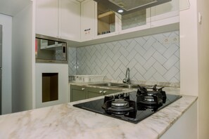 ดีลักซ์อพาร์ทเ�มนท์, 2 ห้องนอน | ครัวส่วนตัว | ตู้เย็นขนาดใหญ่, เตาประกอบอาหาร