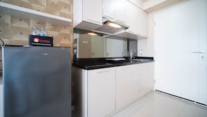 Deluxe stúdió | Privát konyha | Nagyméretű hűtő/fagyasztó és főzőlap