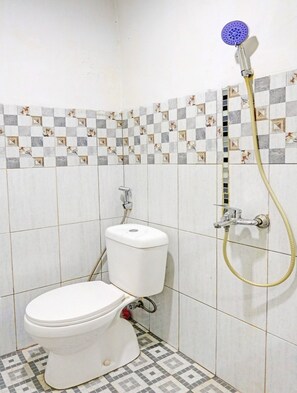 Ducha, toallas, papel higiénico