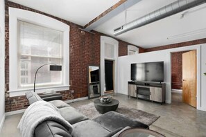 Smart TV, fireplace, offices - This loft is a 2 bedroom(s), 2 bathrooms, located in St. Louis, MO. (St. Louis)