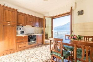Fridge, dining tables