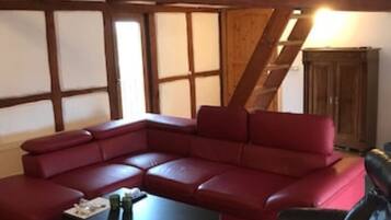 TV, fireplace, foosball, table tennis