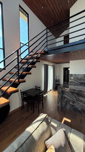 Standard Cabin, Pets Allowed | Living area | 43-inch Smart TV with digital channels, TV, fireplace