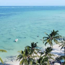 On the beach, white sand