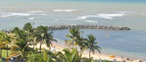 On the beach, white sand, beach bar