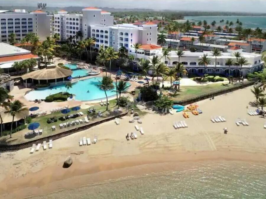 On the beach, white sand, beach bar