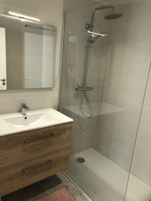 Shower, towels, soap, toilet paper - Country house, enclosed garden. (ESTANG)