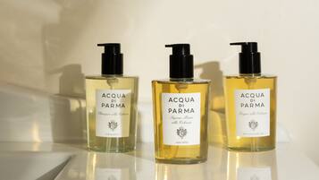 Free toiletries, hair dryer, bathrobes, slippers