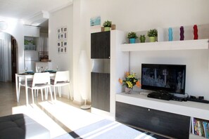 Een flatscreentelevisie