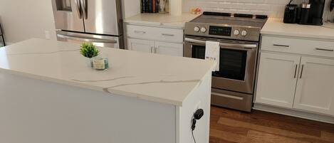 Fridge, oven, stovetop