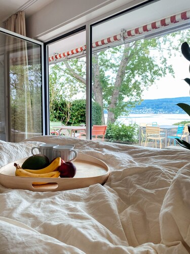 Fewo Findling direkt am See mit eigenem Strand,  tollem Seeblick und Terrasse