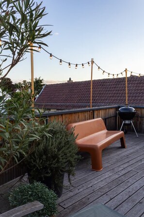 Terrace/patio - Stylish apartment with large terrace, air conditioning and parking space (Deidesheim)