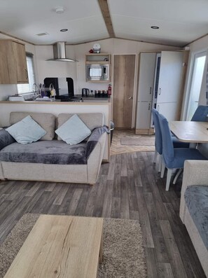 Cabin, Multiple Beds | Living area - Stunning 2-bed Caravan in Prestatyn dog Friendly (Prestatyn)