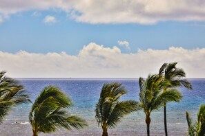 En la playa, camastros y toallas de playa 