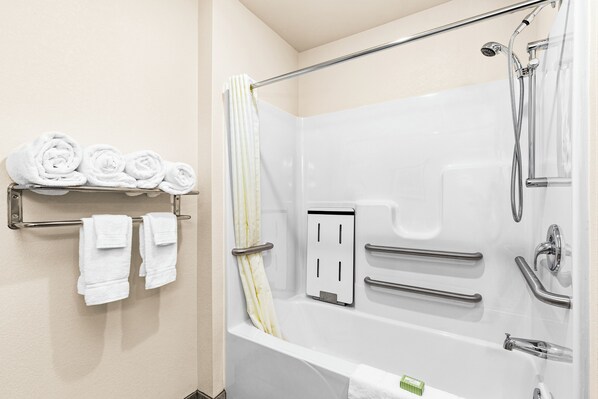 Free toiletries, hair dryer, towels