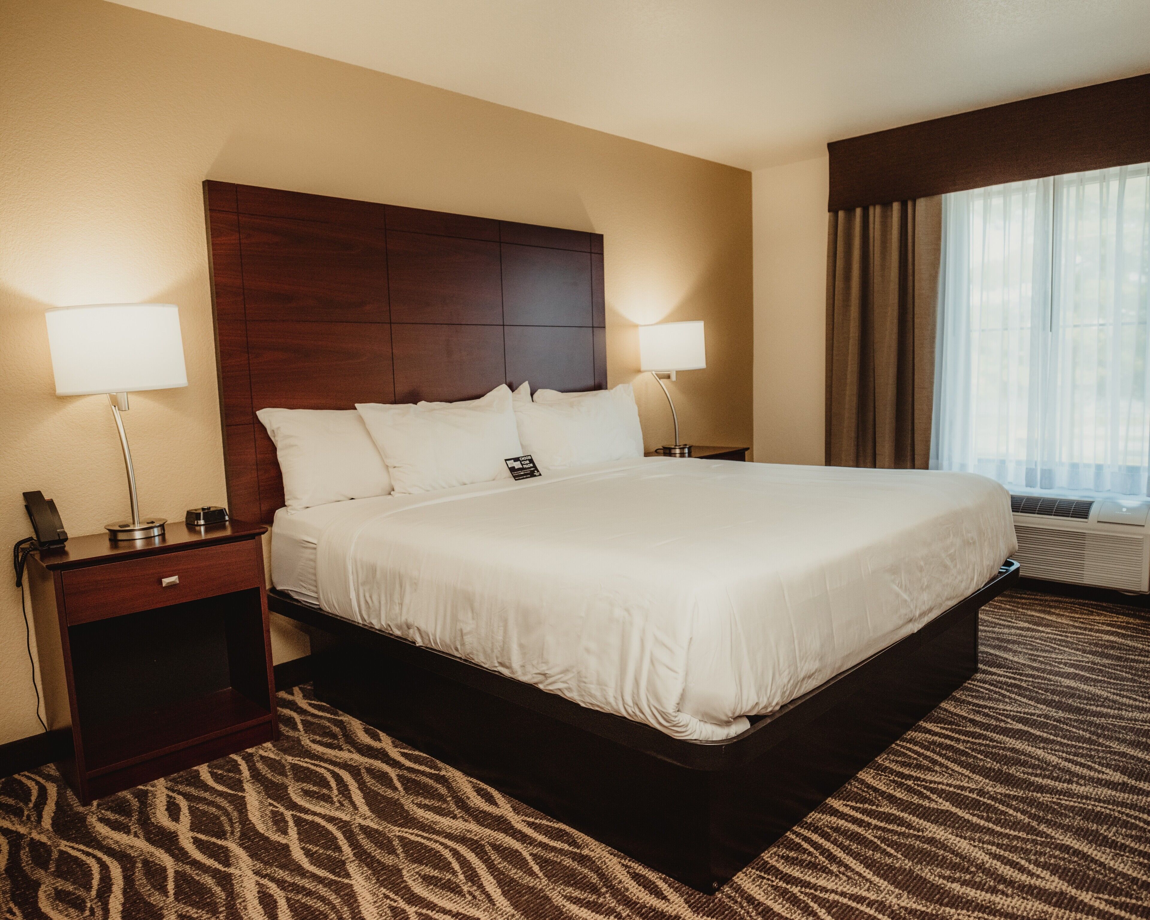 Pillowtop beds, desk, laptop workspace, iron/ironing board