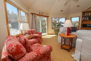 TV, peis, DVD-spiller og stereoanlegg