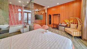 Egyptian cotton sheets, premium bedding, memory foam beds, minibar