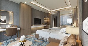 Deluxe Suite | Premium bedding, minibar, desk, laptop workspace