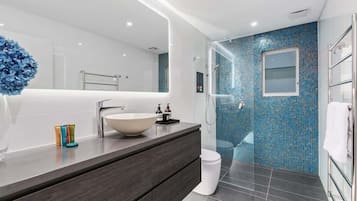 Douche, sèche-cheveux