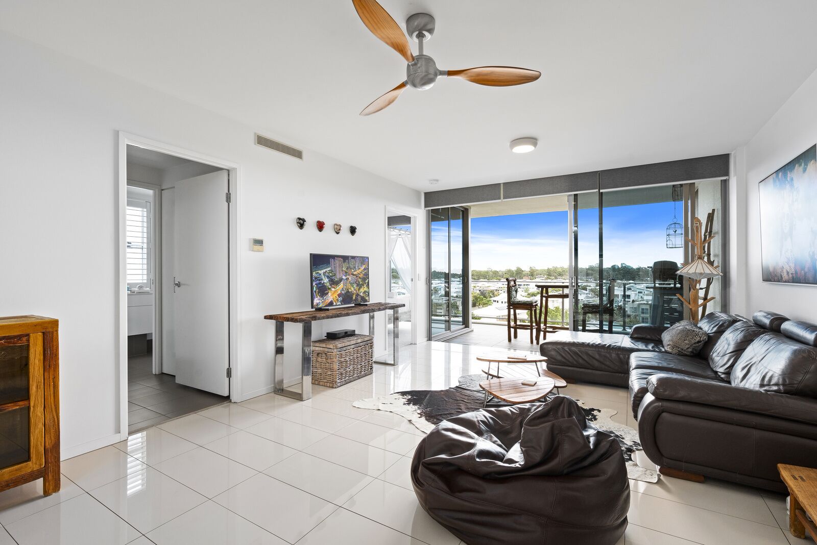 Apartment, 1 Bedroom | Living area | 55-inch LCD TV with cable channels, TV