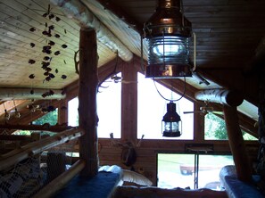 Interior - Full Log Family Lodge - private dock/beach & fire pit (Hackensack)