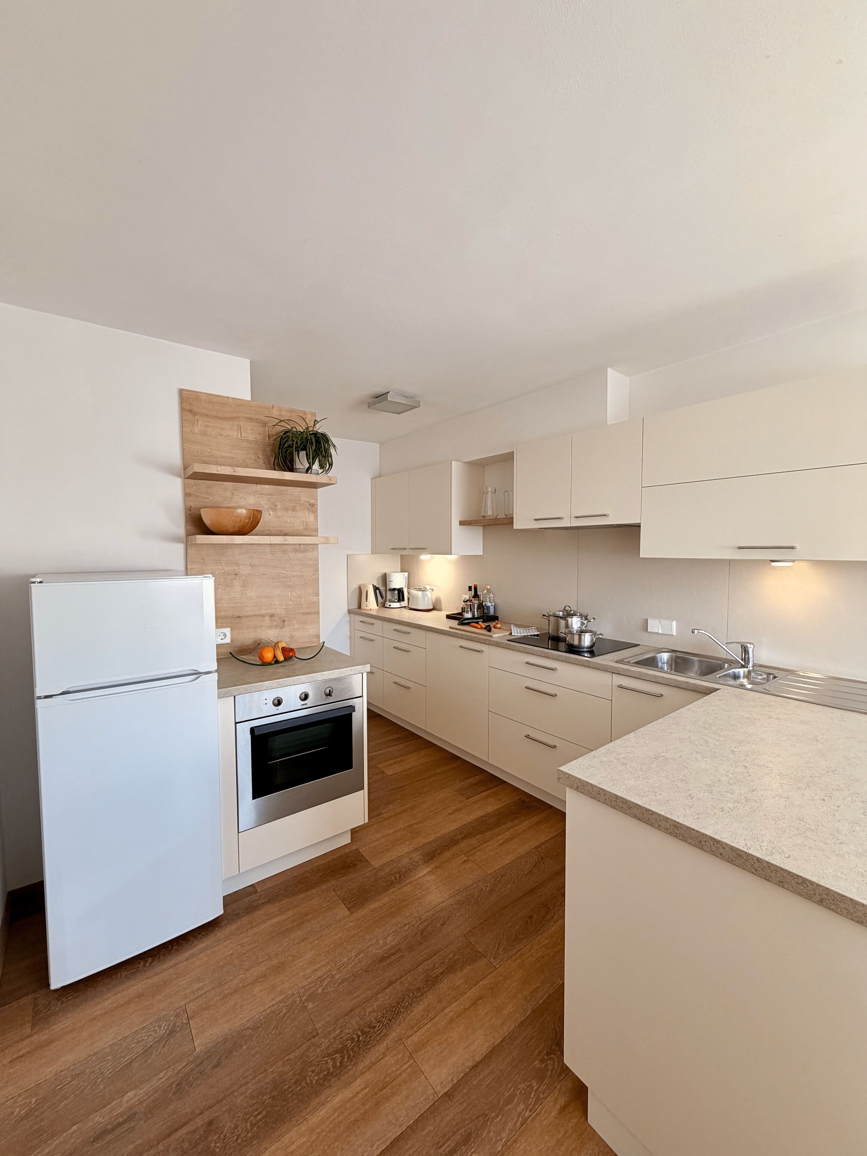 Kjøleskap, ovn, kokeplater og oppvaskmaskin