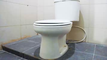 Kamar Double Standar | Kamar mandi | Shower, pancuran hujan, handuk, dan tisu toilet