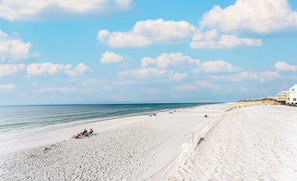 Beach nearby, sun loungers