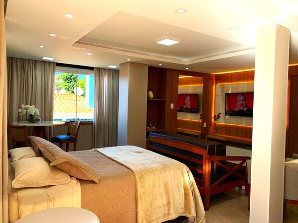 Honeymoon Apartment | 1 bedroom, Egyptian cotton sheets, premium bedding, blackout drapes - Loft Vale das Montanhas - Gramado - RS (Gramado)