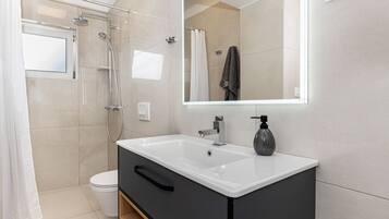 Shower, towels, soap