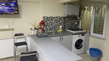 Full-sized fridge, dishwasher, rice cooker, high chair