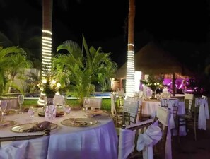 Outdoor banquet area