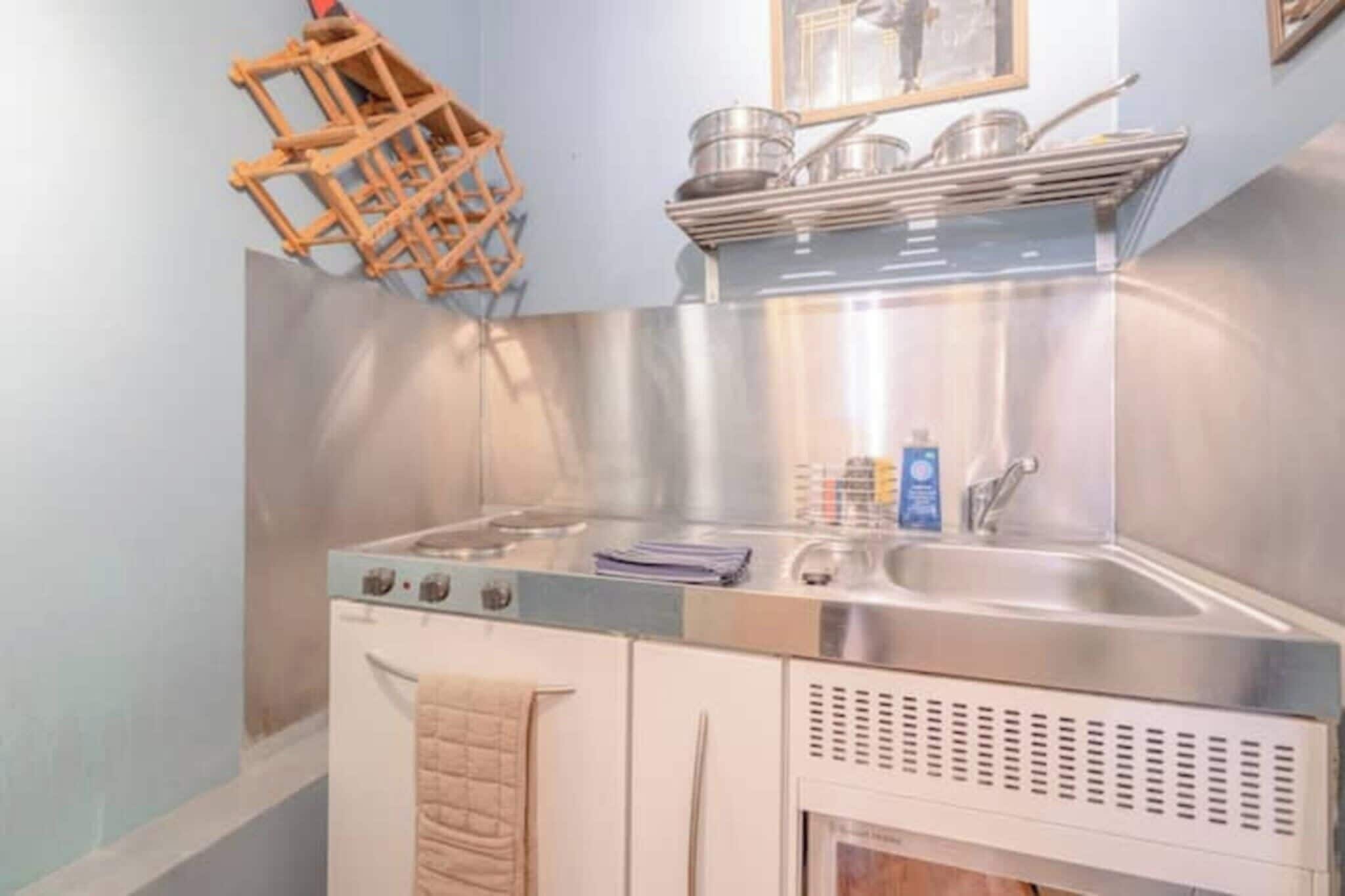 Fridge, microwave, stovetop, electric kettle