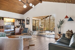 TV, fireplace - The Connecticut Chalet - On 5 Acres! (Southington)