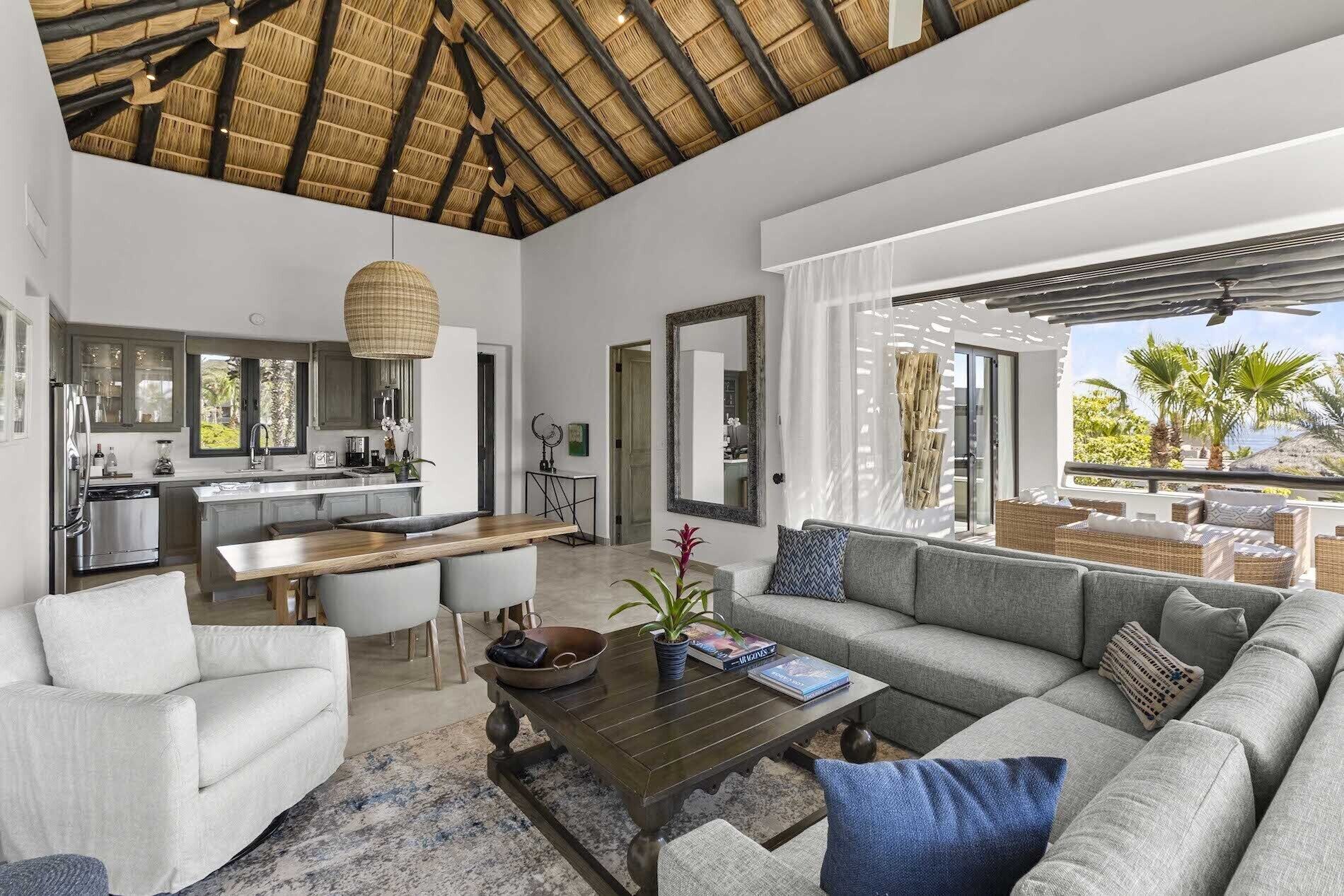 TV connectée, cheminée, livres, vidéothèque