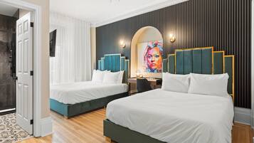 Chambre Quadruple Familiale, 2 grands lits | Wi-Fi gratuit, draps fournis