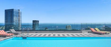 Outdoor pool, a rooftop pool