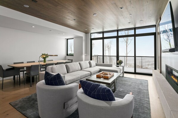 Televisión, chimenea